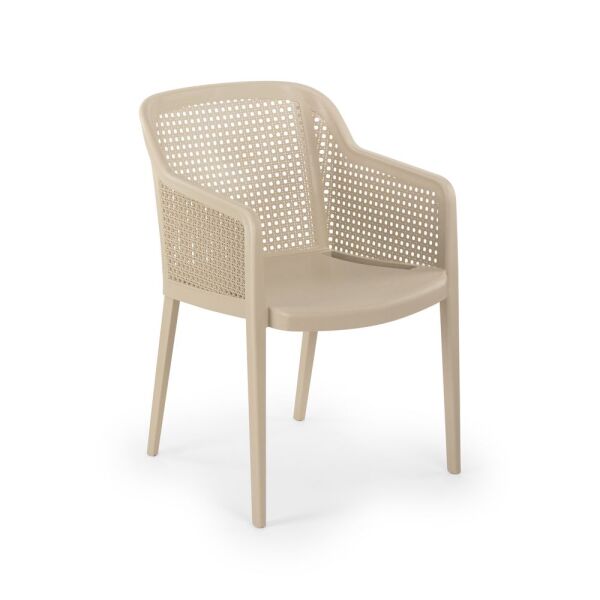 Bej 6 Kişilik Bahçe Masa Sandalye Takımı 80x120