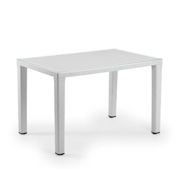 Beyaz 6 Kişilik Bahçe Masa Sandalye Takımı 80x120