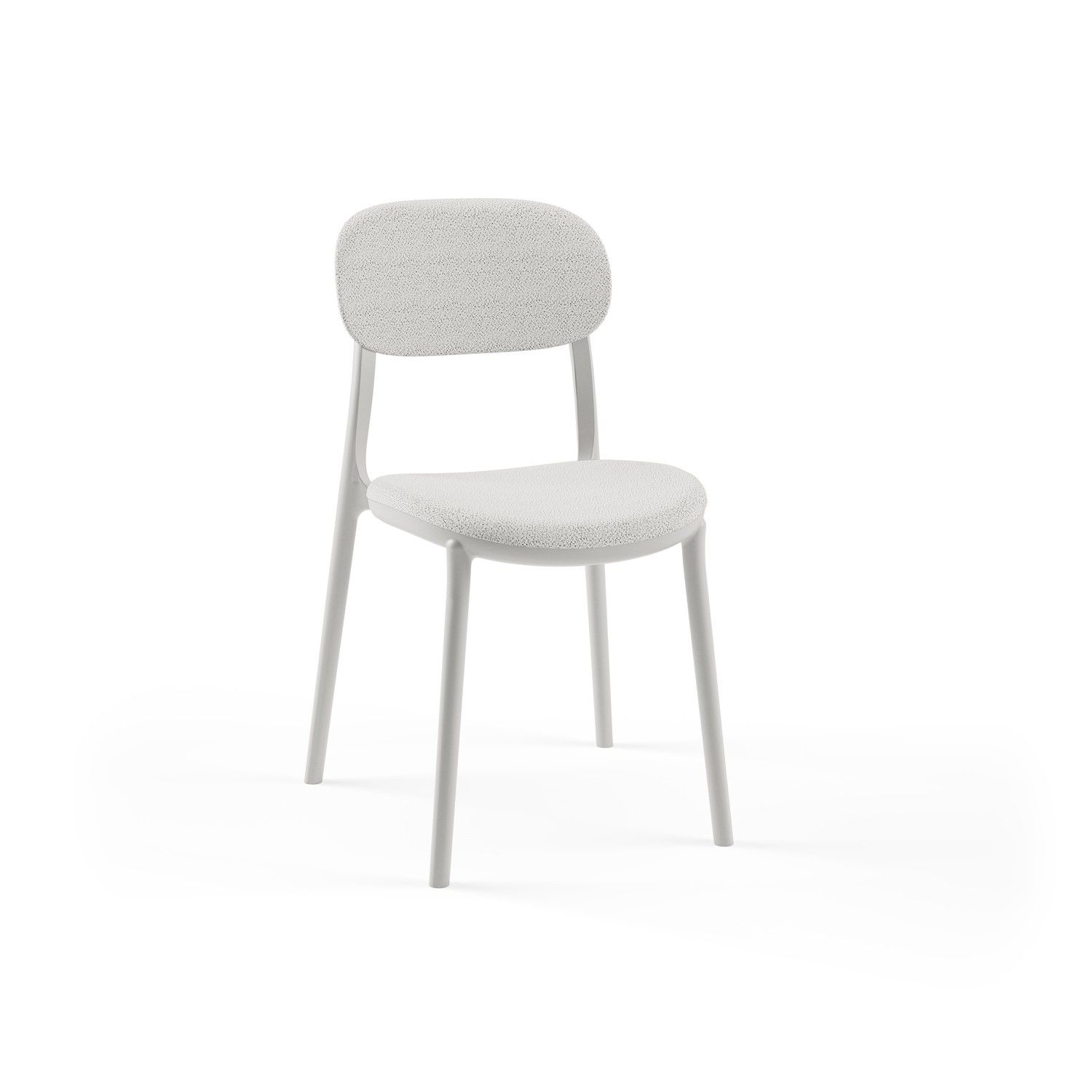 Soğuk Gri Plastik Kumaş Döşemeli Modern Mutfak Sandalyesi