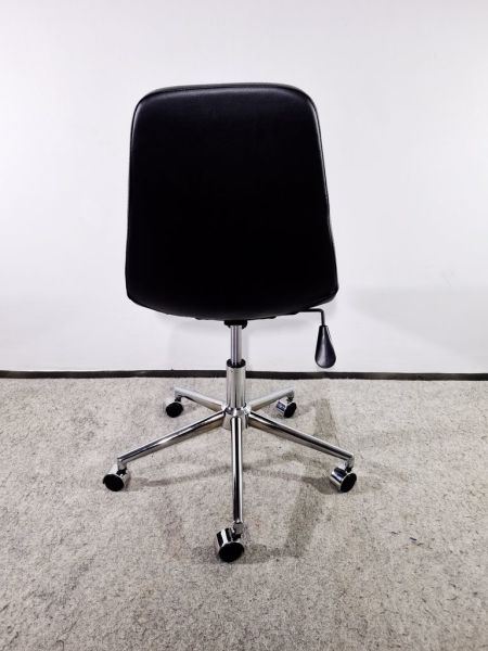 Parker Siyah Deri Tekerlekli Ofis Çalışma Sandalyesi