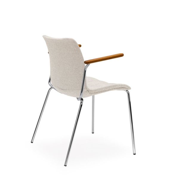 Krem Metal Kollu Sandalye – Ekru Kumaşlı Modern