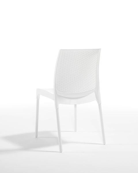 Beyaz Bahçe Masa Sandalye Seti 4 Kişilik 80x80