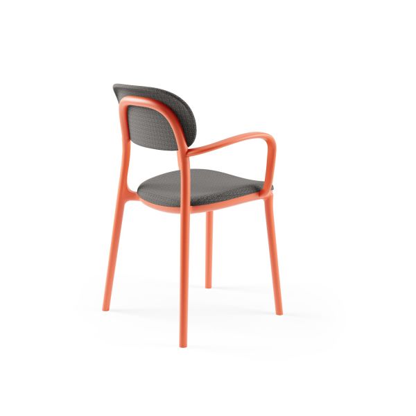 Turuncu Plastik Antrasit Kumaş Kollu Sandalye | Modern Salon & Mutfak