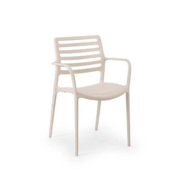 Estetik ve Dayanıklı Bej Kollu Bahçe Sandalye