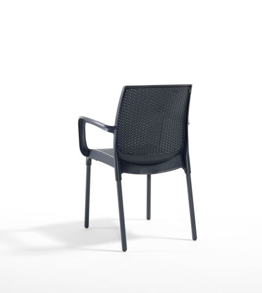 Antrasit Kollu Bahçe Masa Sandalye Takımı 4 Kişilik 80x80