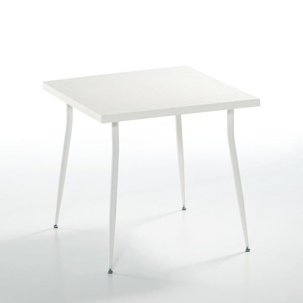 Beyaz Kollu Bahçe Masa Sandalye Takımı 4 Kişilik 80x80