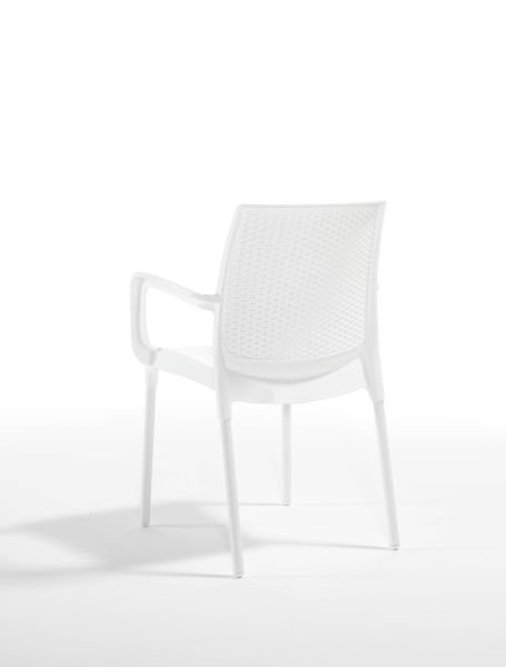 Beyaz Kollu Bahçe Masa Sandalye Takımı 4 Kişilik 80x80