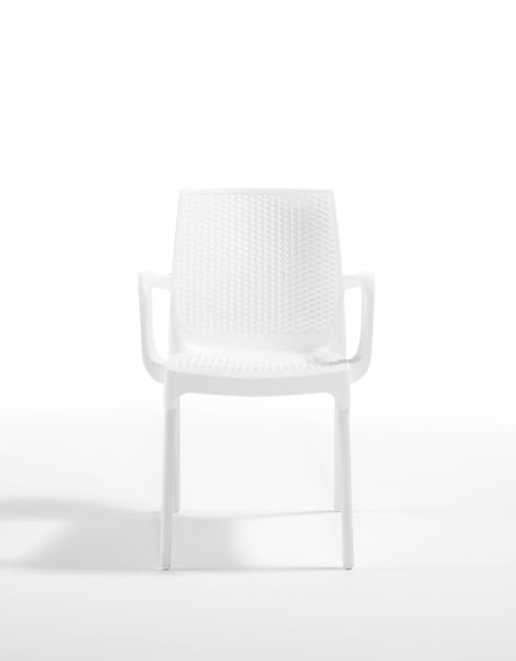 Beyaz Kollu Bahçe Masa Sandalye Takımı 4 Kişilik 80x80