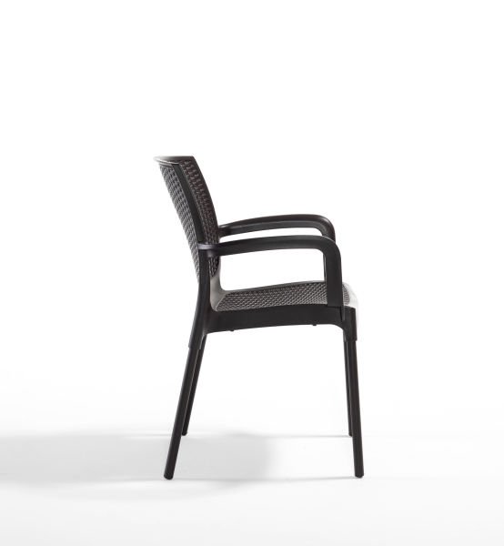 Kahverengi Kollu Bahçe Masa Sandalye Seti 4 Kişilik 80x80