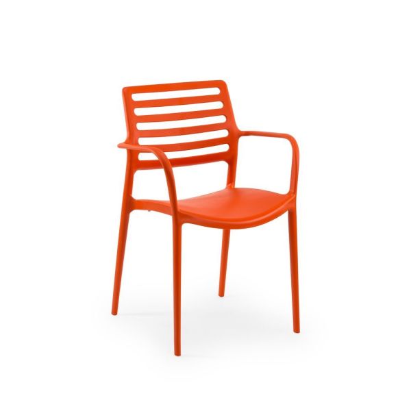 Portakal Turuncu Kollu Dış Mekan Bahçe Sandalyesi TSE Belgeli Çeşitli Renk Seçenekleri ve Dayanıklı Tasarım