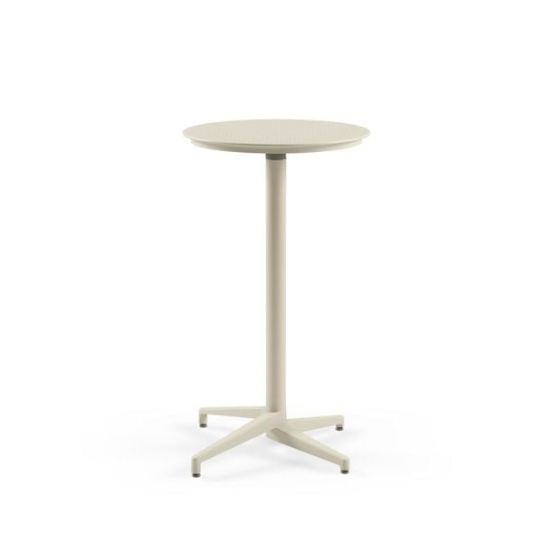 Bej 60 cm Paslanmaz Katlanabilir Bahçe Bar Masası Bistro