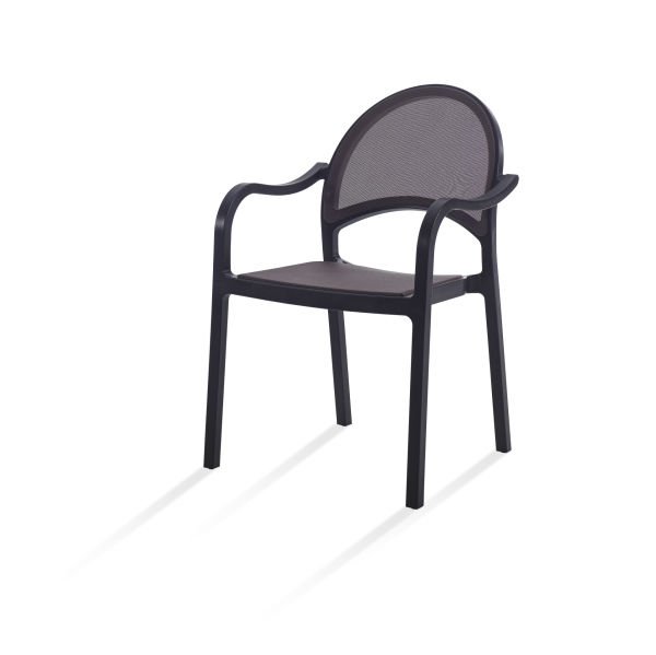 Kahverengi Fileli Bahçe Masa Sandalye Takımı 6 Kişilik