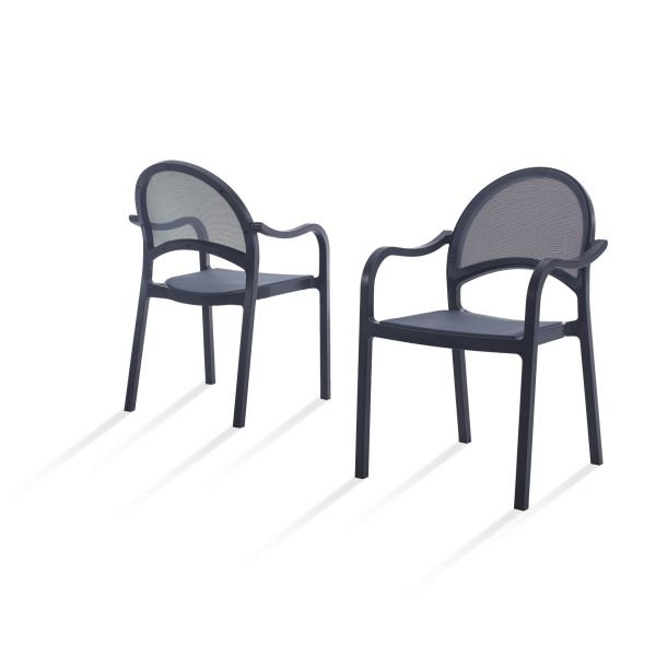 Antrasit Fileli Dış Mekan Bahçe Masa Sandalye 6 Kişilik